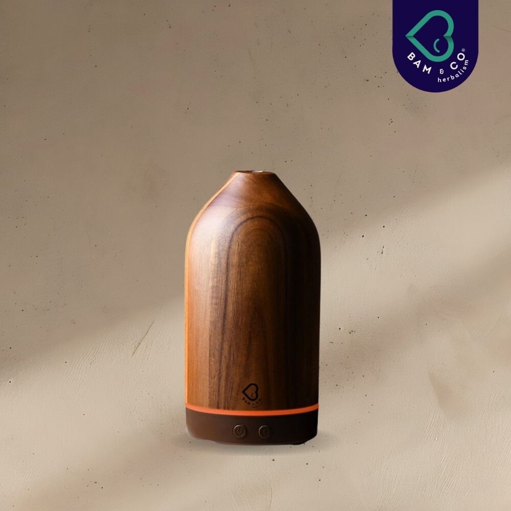 BAM & CO Emerald Premium Mahagony Handcrafted Wood Therapeutic Aromatherapy Diffuser 100ml