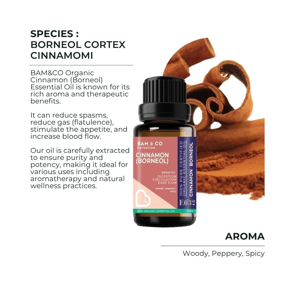 BAM & CO Cinnamon Borneol Organic Essential Oil 5ml / 10ml