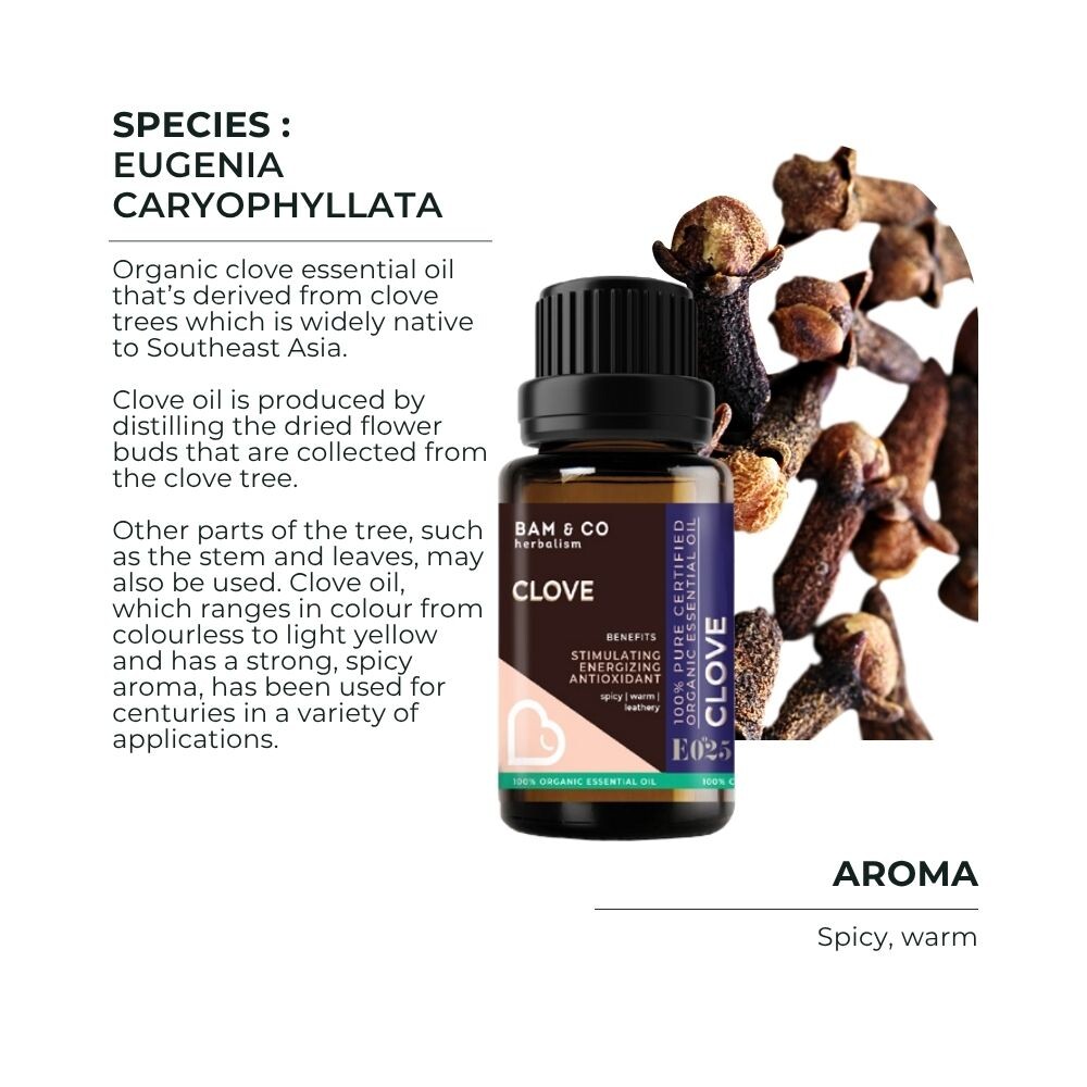 BAM & CO Clove Organic Essential Oil 5ml / 10ml