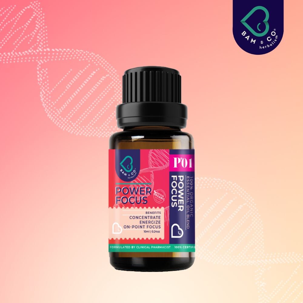 BAM & CO Power Focus Organic Essential Oil Blend 10ml