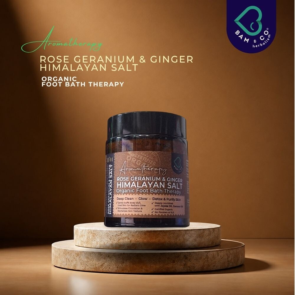 BAM & CO Organic Foot Soak - Ginger & Rose Geranium 100g 