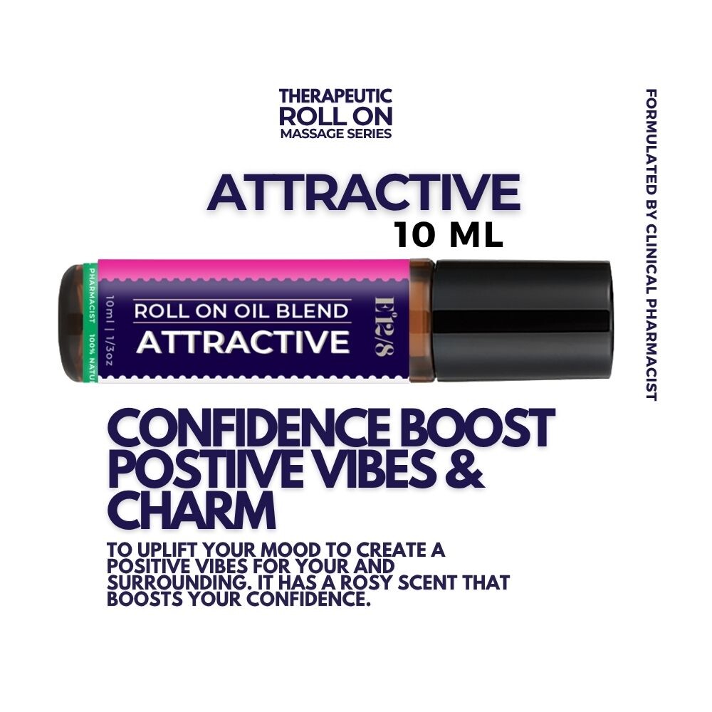 BAM & CO Attractive Therapeutic Essential Oil Roll On – Rosy, Charm & Uplifting 10ml