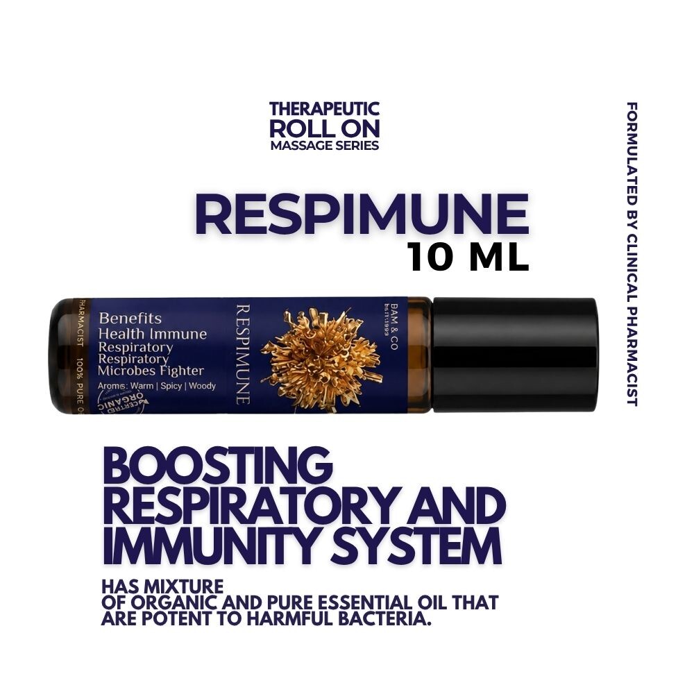 BAM & CO Respimune Therapeutic Essential Oil Roll On – Respiratory & Immunity 10ml